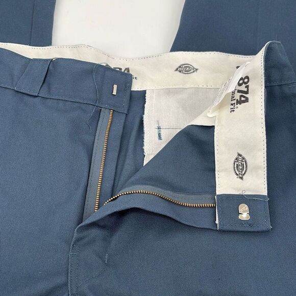 Dickies 874 Original Fit Work Polyester Cotton  Pants‎ Pockets 38/30 Blue - Picture 2 of 9